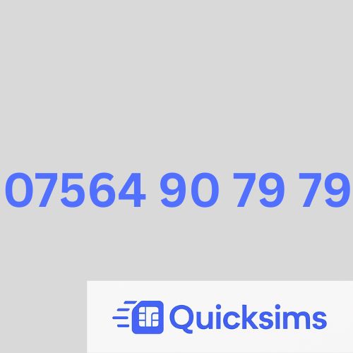 O2 sim card with VIP Memorable Mobile Number 07564 90 79 79 with zero credit which once topped up can be ported to other providers