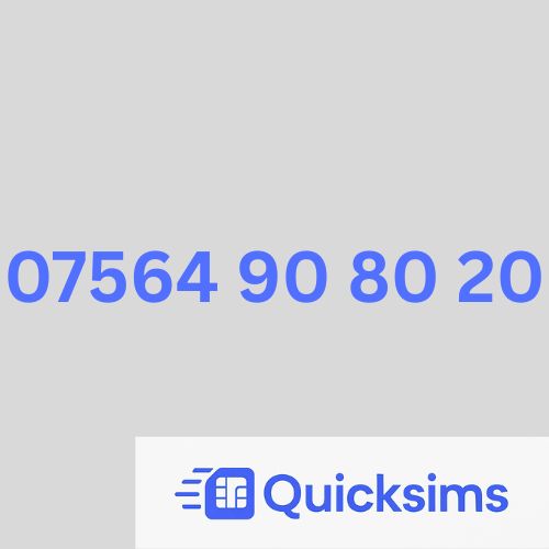 O2 sim card with VIP Memorable Mobile Number 07564 90 80 20 with zero credit which once topped up can be ported to other providers
