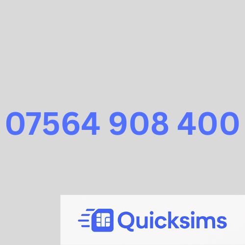 O2 sim card with VIP Memorable Mobile Number 07564 908 400 with zero credit which once topped up can be ported to other providers