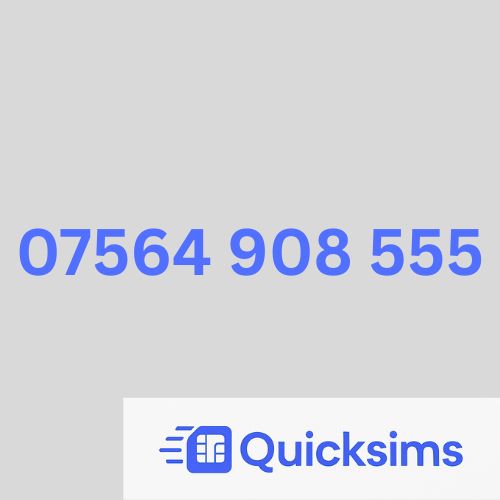 O2 sim card with VIP Memorable Mobile Number 07564 908 555 with zero credit which once topped up can be ported to other providers