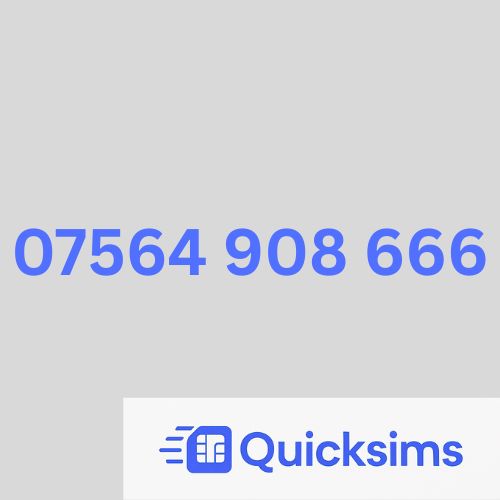 O2 sim card with VIP Memorable Mobile Number 07564 908 666 with zero credit which once topped up can be ported to other providers