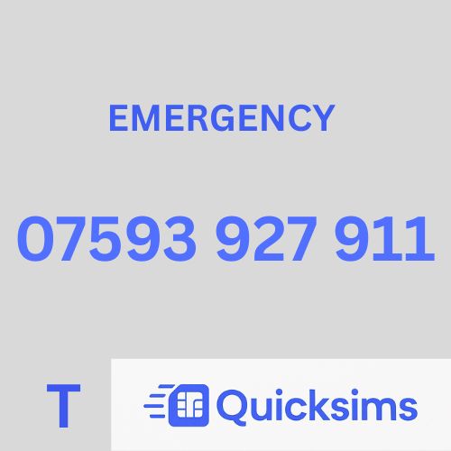 Tesco sim card with VIP Memorable Mobile Number 07593 927 911 PORSCHE EMERGENCY with zero credit which once topped up can be ported to other providers