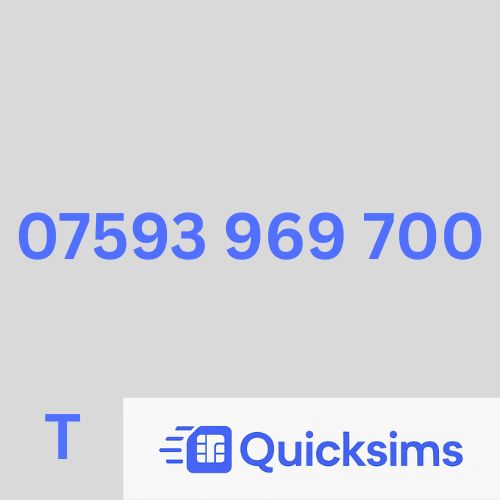 Tesco sim card with VIP Memorable Mobile Number 07593 969 700 with zero credit which once topped up can be ported to other providers