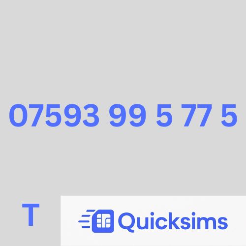 Tesco sim card with VIP Memorable Mobile Number 07593 99 5 77 5 with zero credit which once topped up can be ported to other providers