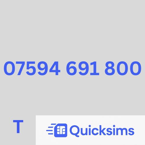 Tesco sim card with VIP Memorable Mobile Number 07594 691 800 with zero credit which once topped up can be ported to other providers