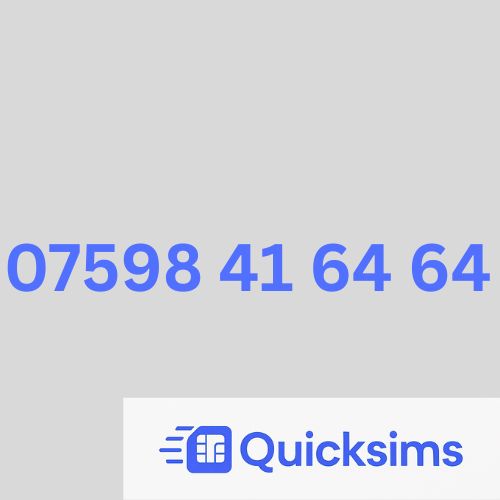 Tesco sim card with VIP Memorable Mobile Number 07598 41 64 64 with zero credit which once topped up can be ported to other providers