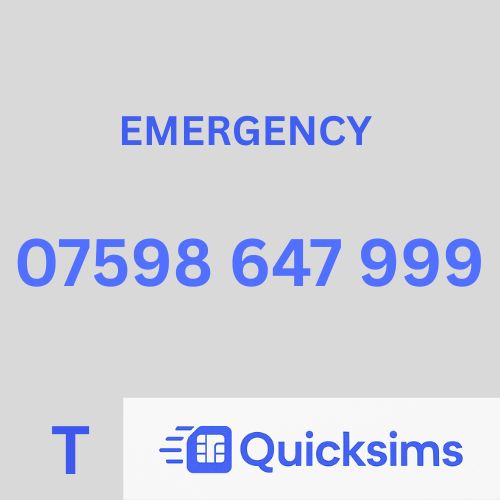 Tesco sim card with VIP Memorable Mobile Number 07598 647 999 EMERGENCY with zero credit which once topped up can be ported to other providers