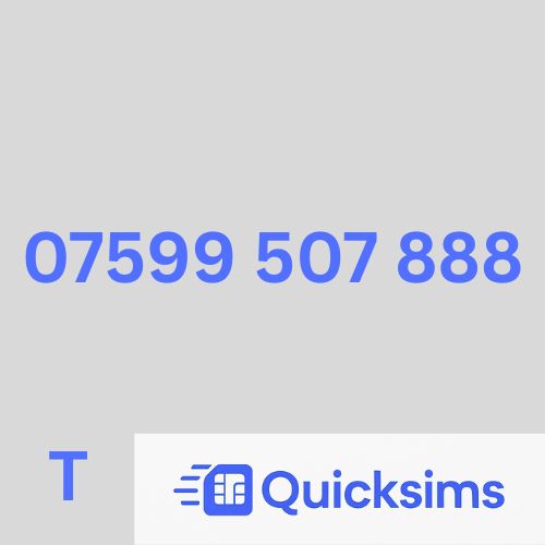 Tesco sim card with VIP Memorable Mobile Number 07599 507 888 with zero credit which once topped up can be ported to other providers