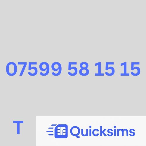Tesco sim card with VIP Memorable Mobile Number 07599 58 15 15 with zero credit which once topped up can be ported to other providers