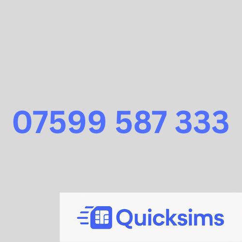 Tesco sim card with VIP Memorable Mobile Number 07599 587 333 with zero credit which once topped up can be ported to other providers