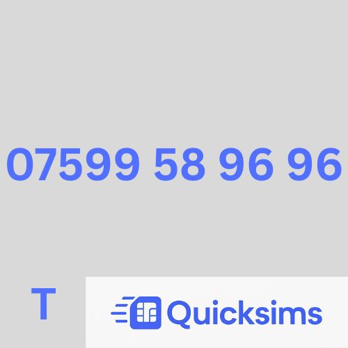 Tesco sim card with VIP Memorable Mobile Number 07599 58 96 96 with zero credit which once topped up can be ported to other providers
