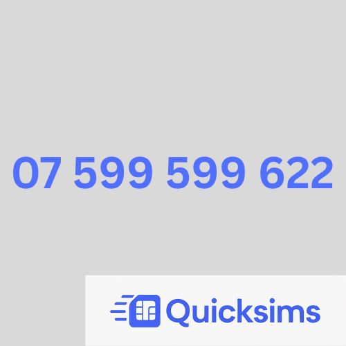 Tesco sim card with VIP Memorable Mobile Number 07 599 599 622 with zero credit which once topped up can be ported to other providers