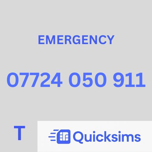 Tesco sim card with VIP Memorable Mobile Number 07724 050 911 PORSCHE EMERGENCY with zero credit which once topped up can be ported to other providers
