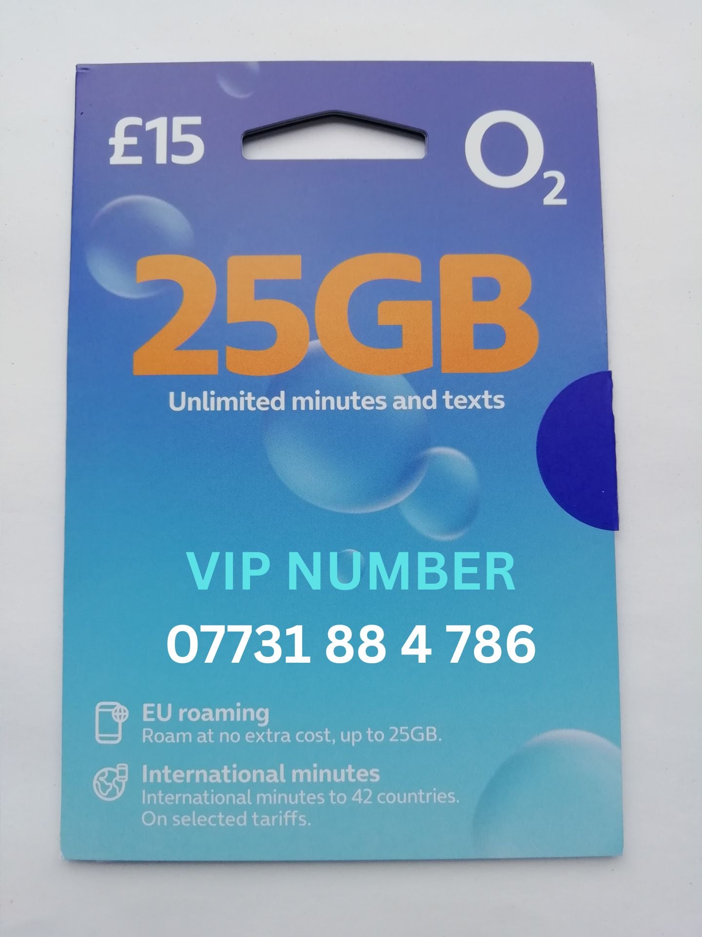 O2 sim card with HOLY BISMILLAH VIP Memorable Mobile Number 07731 88 4 786 with zero credit which once topped up can be ported to other providers