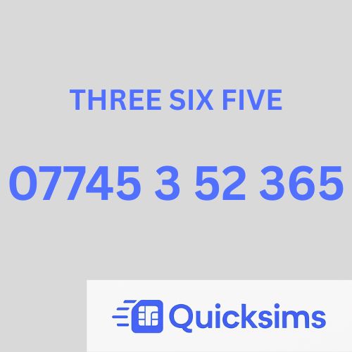 O2 sim card with VIP Memorable Mobile Number 077453 52 365 WEEKS & DAYS! with zero credit which once topped up can be ported to other providers