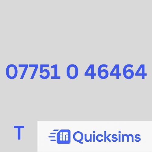 Tesco sim card with VIP Memorable Mobile Number 07751 0 46464 with zero credit which once topped up can be ported to other providers