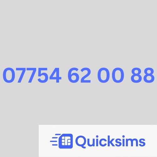 O2 sim card with VIP Memorable Mobile Number 07754 62 00 88 with zero credit which once topped up can be ported to other providers