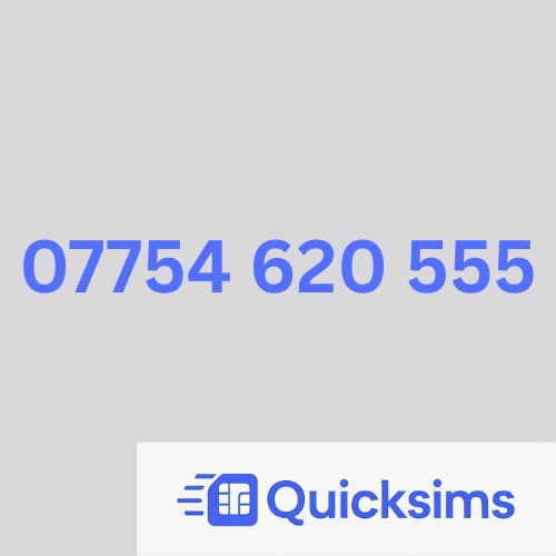 O2 sim card with VIP Memorable Mobile Number 07754 620 555 with zero credit which once topped up can be ported to other providers