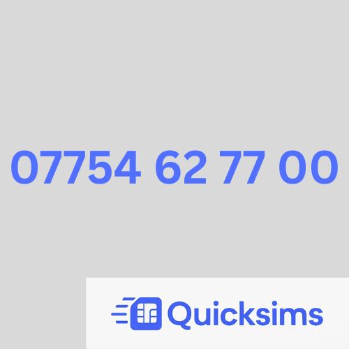 O2 sim card with VIP Memorable Mobile Number 07754 62 77 00 with zero credit which once topped up can be ported to other providers