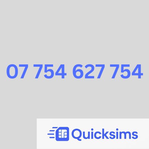 O2 sim card with VIP Memorable Mobile Number 0 7754 62 7754 with zero credit which once topped up can be ported to other providers