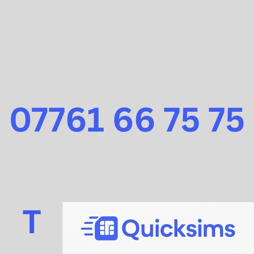 Tesco sim card with VIP Memorable Mobile Number 07761 66 75 75 with zero credit which once topped up can be ported to other providers