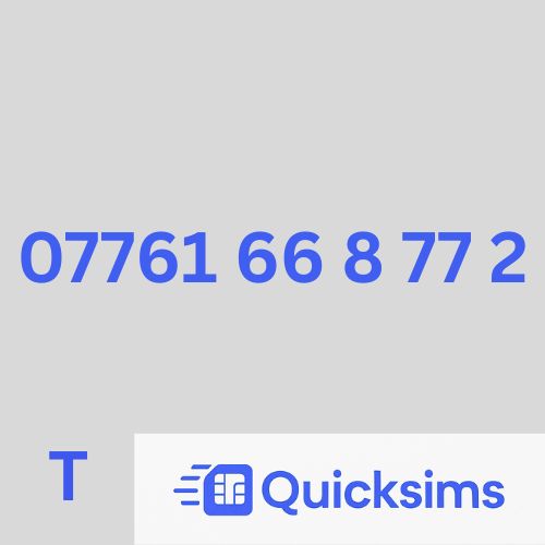 07761 66 8 77 2 Easy Memorable Gold VIP Number Sim Card UK Pay As You Go Tesco Mobile ZERO CREDIT Quicksims