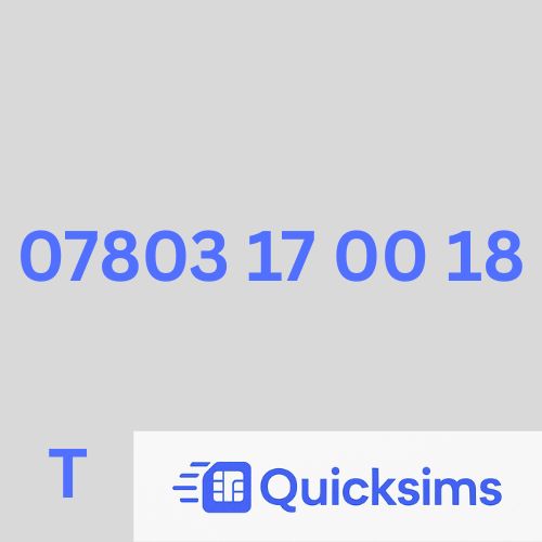 07803 17 00 18 Easy Memorable Gold VIP Number Sim Card UK Pay As You Go Tesco Mobile ZERO CREDIT Quicksims