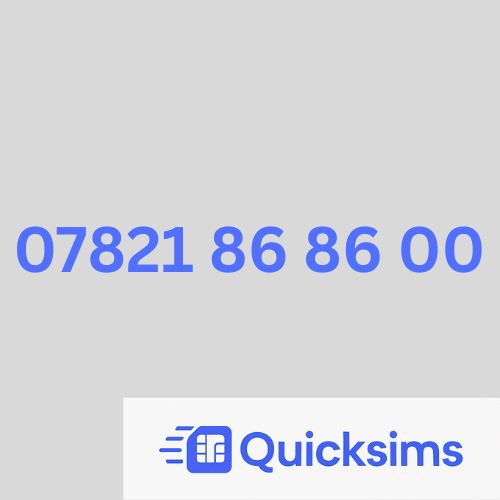 Tesco sim card with VIP Memorable Mobile Number 07821 86 86 00 with zero credit which once topped up can be ported to other providers