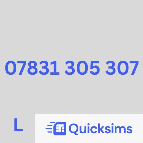 Lebara sim card with VIP Memorable Mobile Number 07831 305 307 with zero credit which once topped up can be ported to other providers
