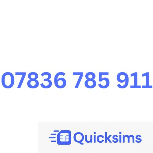 Vodafone sim card with VIP Memorable Mobile Number 07836 785 911 PORSCHE EMERGENCY with zero credit which once topped up can be ported to other providers