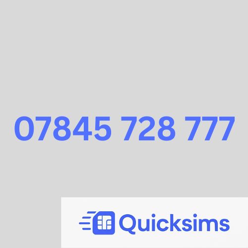 07845 728 777 VIP Gold Vanity Memorable Mobile Number PAYG O2 ZERO CREDIT