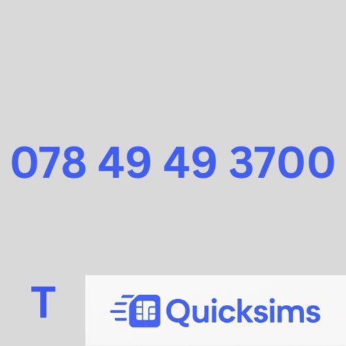 Tesco sim card with VIP Memorable Mobile Number 078 49 49 37 00 with zero credit which once topped up can be ported to other providers