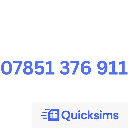 O2 sim card with VIP Memorable Mobile Number 07851 376 911 PORSCHE EMERGENCY with zero credit which once topped up can be ported to other providers