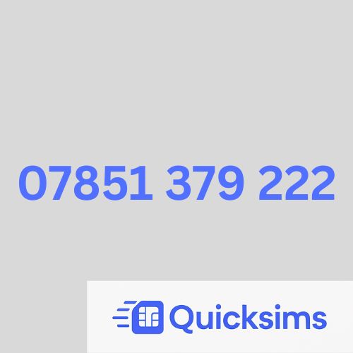 O2 sim card with VIP Memorable Mobile Number 07851 379 222 with zero credit which once topped up can be ported to other providers