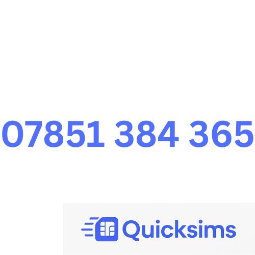 O2 sim card with VIP Memorable Mobile Number 07851 384 365 THREE SIX FIVE with zero credit which once topped up can be ported to other providers