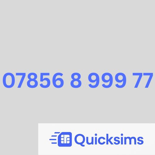 07856 8 999 77 VIP Gold Vanity Memorable Mobile Number PAYG O2 ZERO CREDIT