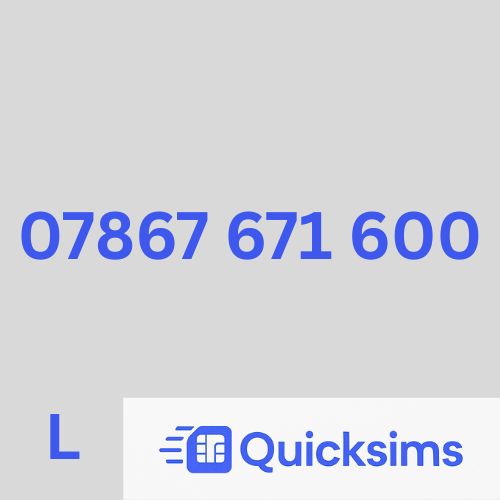 Lebara sim card with VIP Memorable Mobile Number 07867 671 600 with zero credit which once topped up can be ported to other providers
