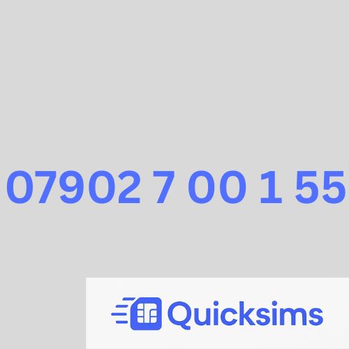 O2 sim card with VIP Memorable Mobile Number 07902 7 00 1 55 with zero credit which once topped up can be ported to other providers