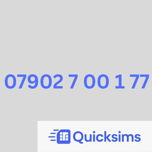 O2 sim card with VIP Memorable Mobile Number 07902 7 00 1 77 with zero credit which once topped up can be ported to other providers