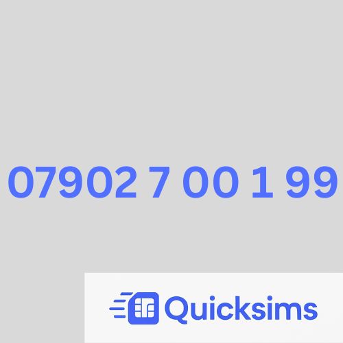 O2 sim card with VIP Memorable Mobile Number 07902 7 00 1 99 with zero credit which once topped up can be ported to other providers