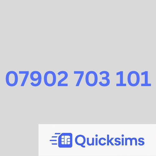 O2 sim card with VIP Memorable Mobile Number 07902 703 101 with zero credit which once topped up can be ported to other providers