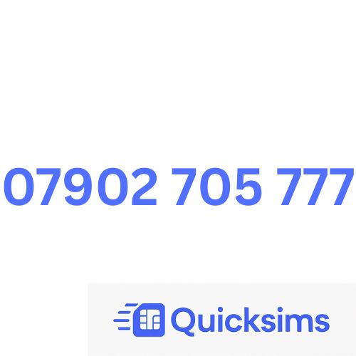 O2 sim card with VIP Memorable Mobile Number 07902 705 777 with zero credit which once topped up can be ported to other providers