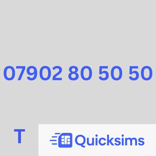Tesco sim card with VIP Memorable Mobile Number 07902 80 50 50 with zero credit which once topped up can be ported to other providers