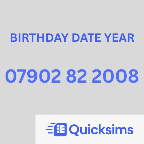 Tesco sim card with VIP Memorable Mobile Number 07902 82 2008 BIRTHDAY DATE YEAR with zero credit which once topped up can be ported to other providers