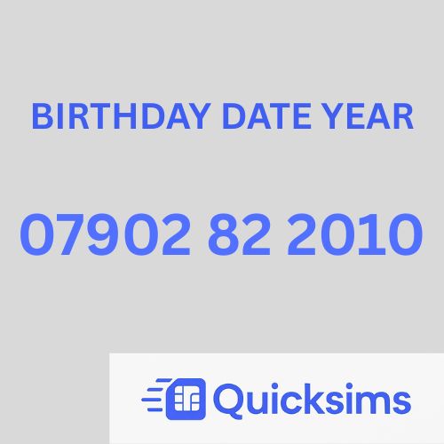 Tesco sim card with VIP Memorable Mobile Number 07902 82 2010 BIRTHDAY DATE YEAR with zero credit which once topped up can be ported to other providers