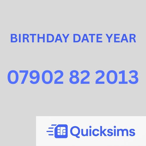 Tesco sim card with VIP Memorable Mobile Number 07902 82 2013 BIRTHDAY DATE YEAR with zero credit which once topped up can be ported to other providers