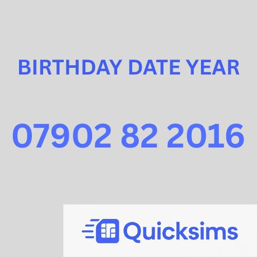 Tesco sim card with VIP Memorable Mobile Number 07902 82 2016 BIRTHDAY DATE YEAR with zero credit which once topped up can be ported to other providers