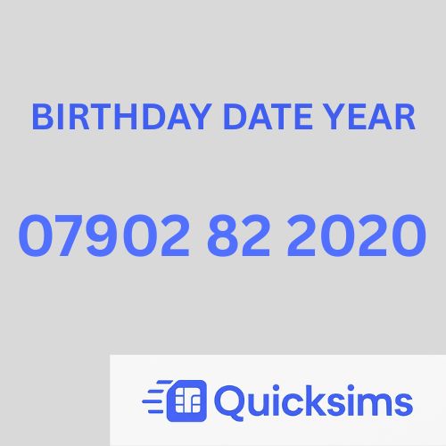 Tesco sim card with VIP Memorable Mobile Number 07902 82 2020 BIRTHDAY DATE YEAR with zero credit which once topped up can be ported to other providers