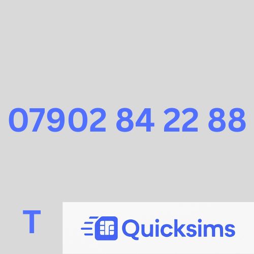 Tesco sim card with VIP Memorable Mobile Number 07902 84 22 88 with zero credit which once topped up can be ported to other providers