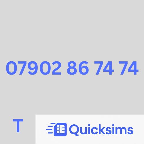 Tesco sim card with VIP Memorable Mobile Number 07902 86 74 74 with zero credit which once topped up can be ported to other providers
